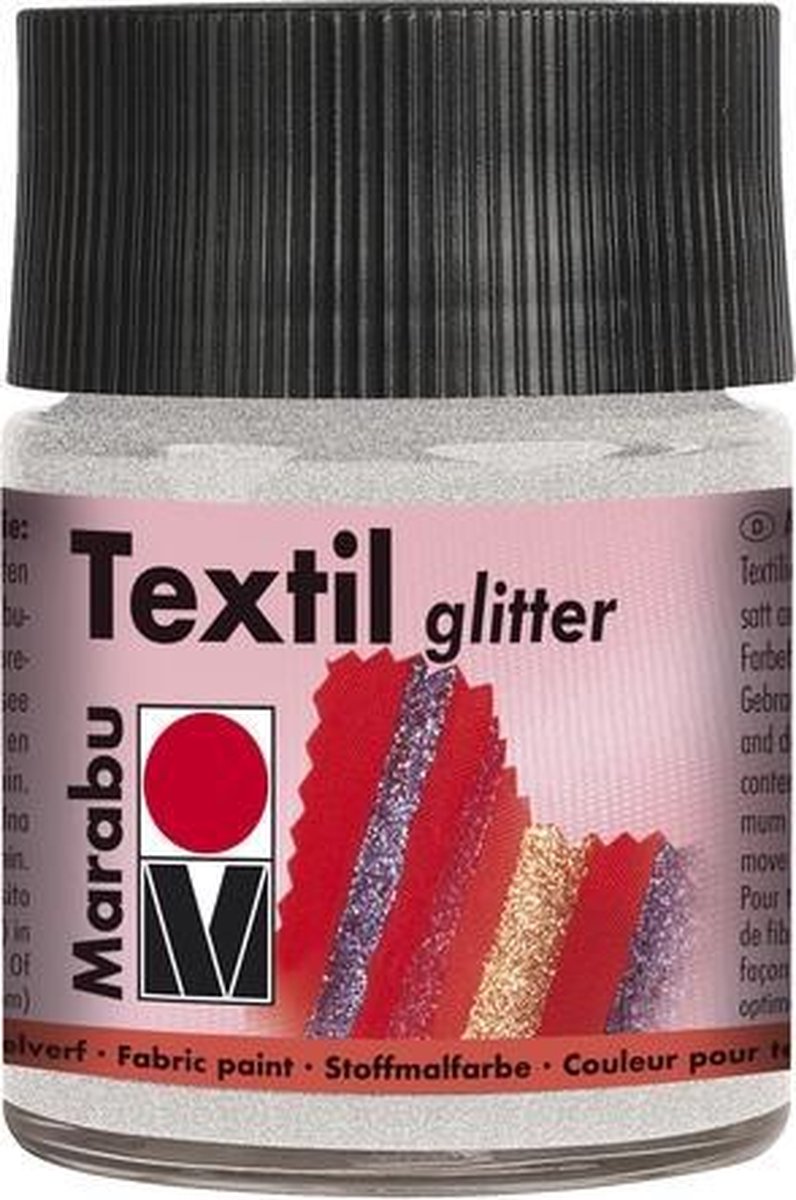 Textil Glitter 50 ml - Zilvere Glitter