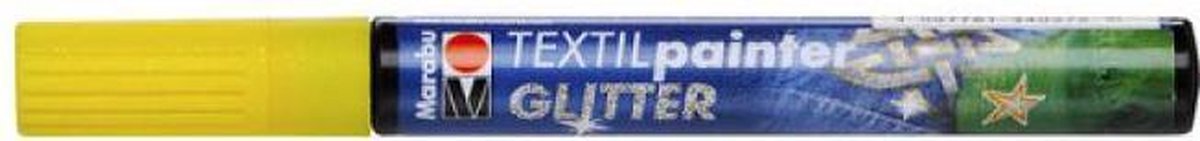 Textil painter - punt 3 mm - Geel glitter