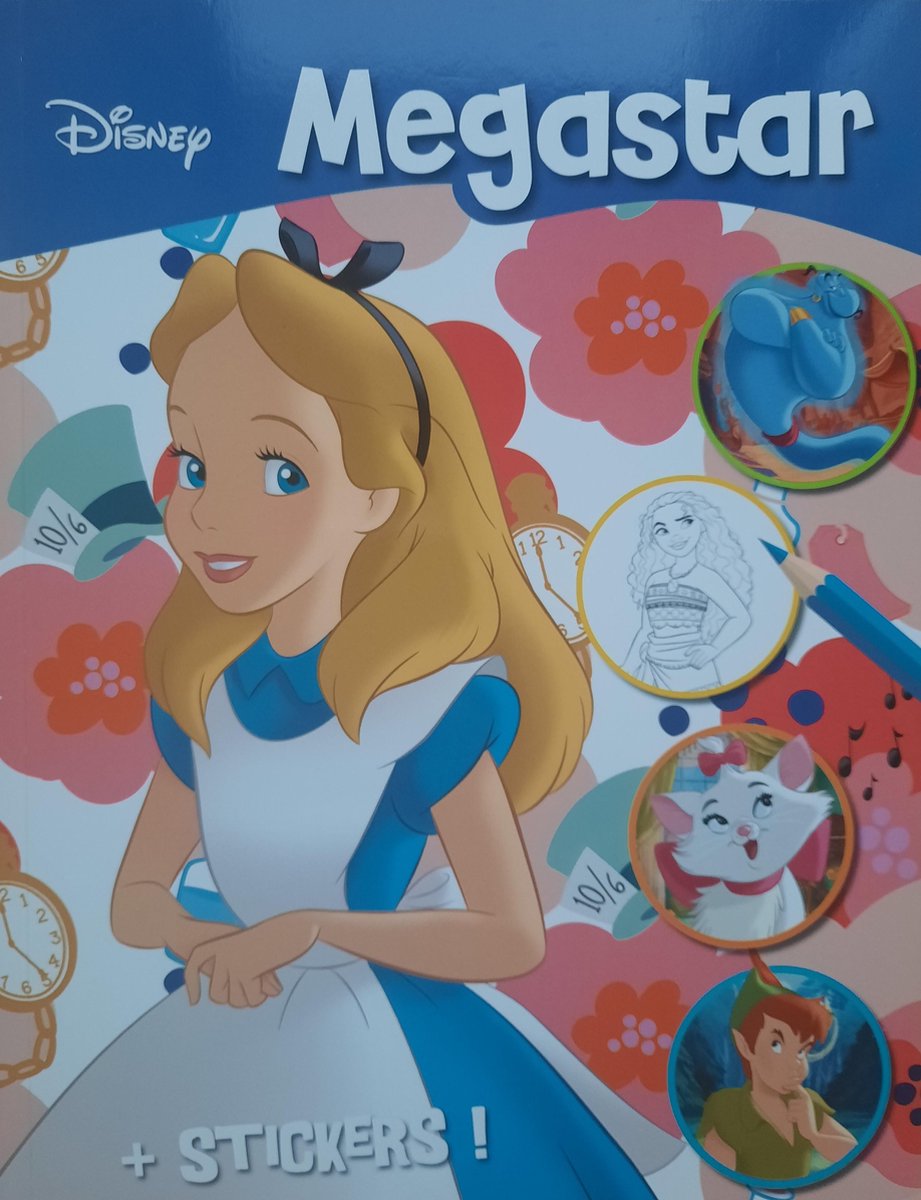 Disney Megastar Kleurboek Prinsessen met stickers - Assepoester Sneeuwwitje Doornroosje Pinokkio en vele andere Disney figuren om in te kleuren