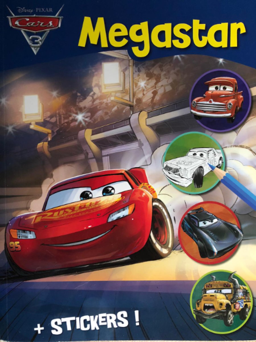 kleurboek disney cars3 megaboek