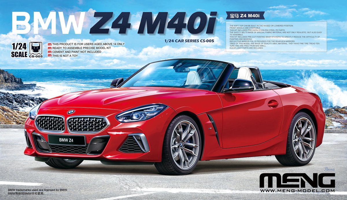 1:24 MENG CS005 BMW Z4 M40i Car Plastic kit