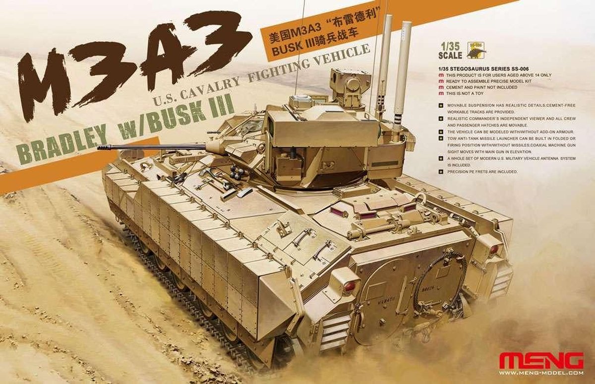 1:35 MENG SS006 US Cavalry Fighting Vehicle M3A3 Bradley w/Busk III Plastic kit