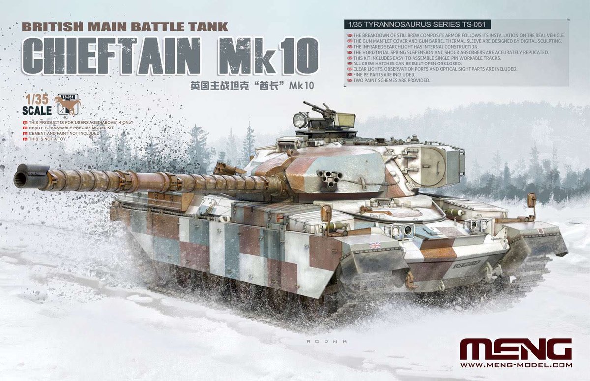 1:35 MENG TS051 British Main Battle Tank Chieftain Mk10 Plastic kit