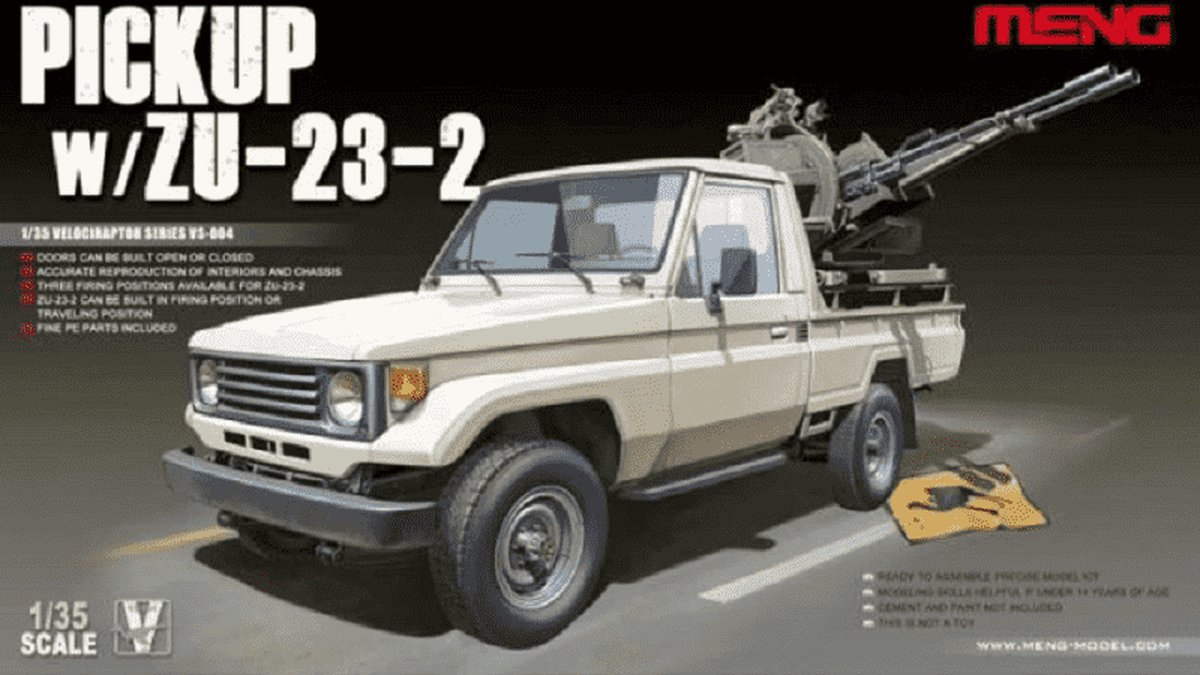 1:35 MENG VS004 Pickup Car w/ZU-23-2 Plastic kit