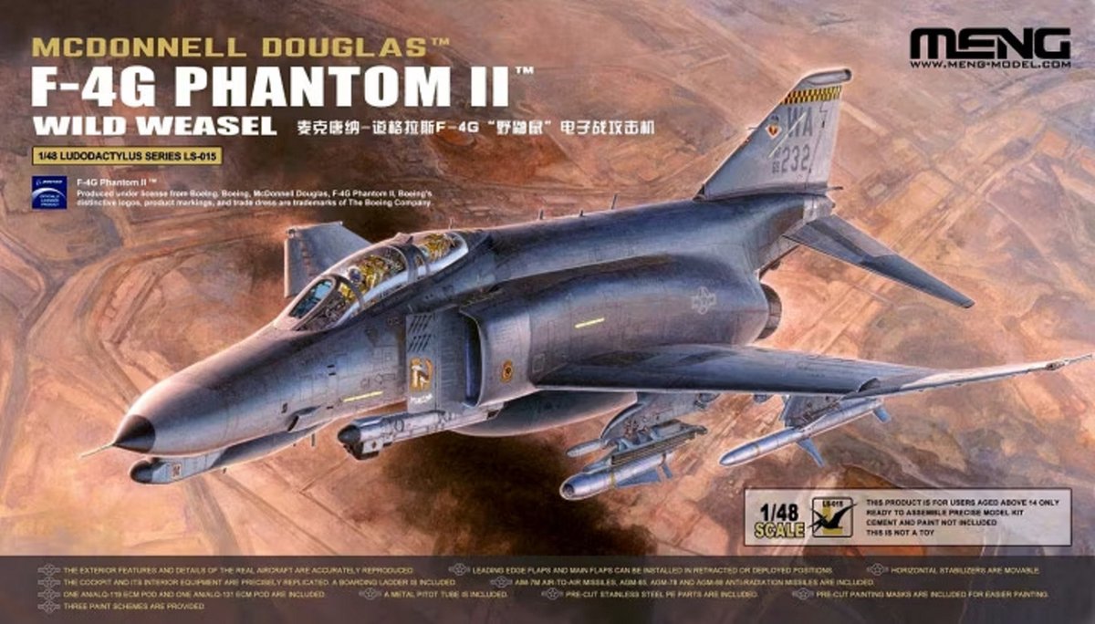 1:48 MENG LS015 McDonnell Douglas F-4G Phantom II Wild Weasel Plastic kit