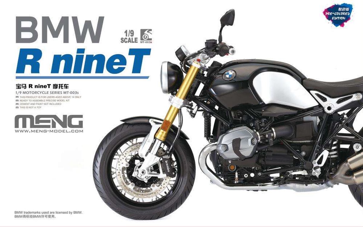 1:9 MENG MT003S BMW R Nine T Motor - Pre Colored Edition Plastic kit