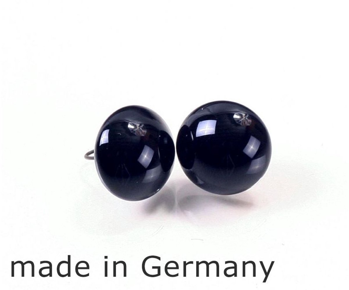 Glasogen per paar - 18mm - zwart - glazen ogen - berenogen