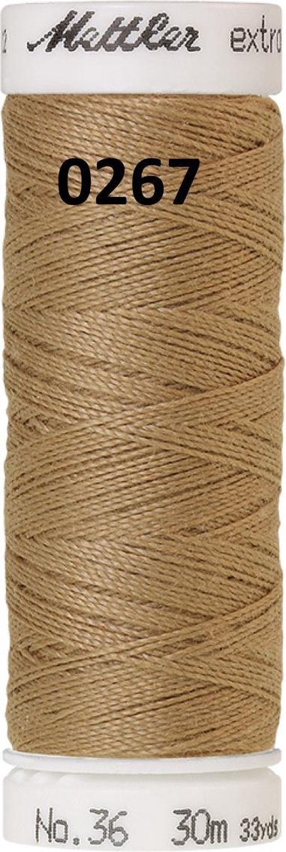 Mettler EXTRA STERK, dik naaigaren 30m. 0267 donker beige