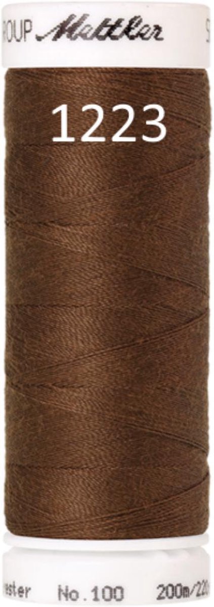 Mettler EXTRA STERK, dik naaigaren 30m. 1223 pecan bruin