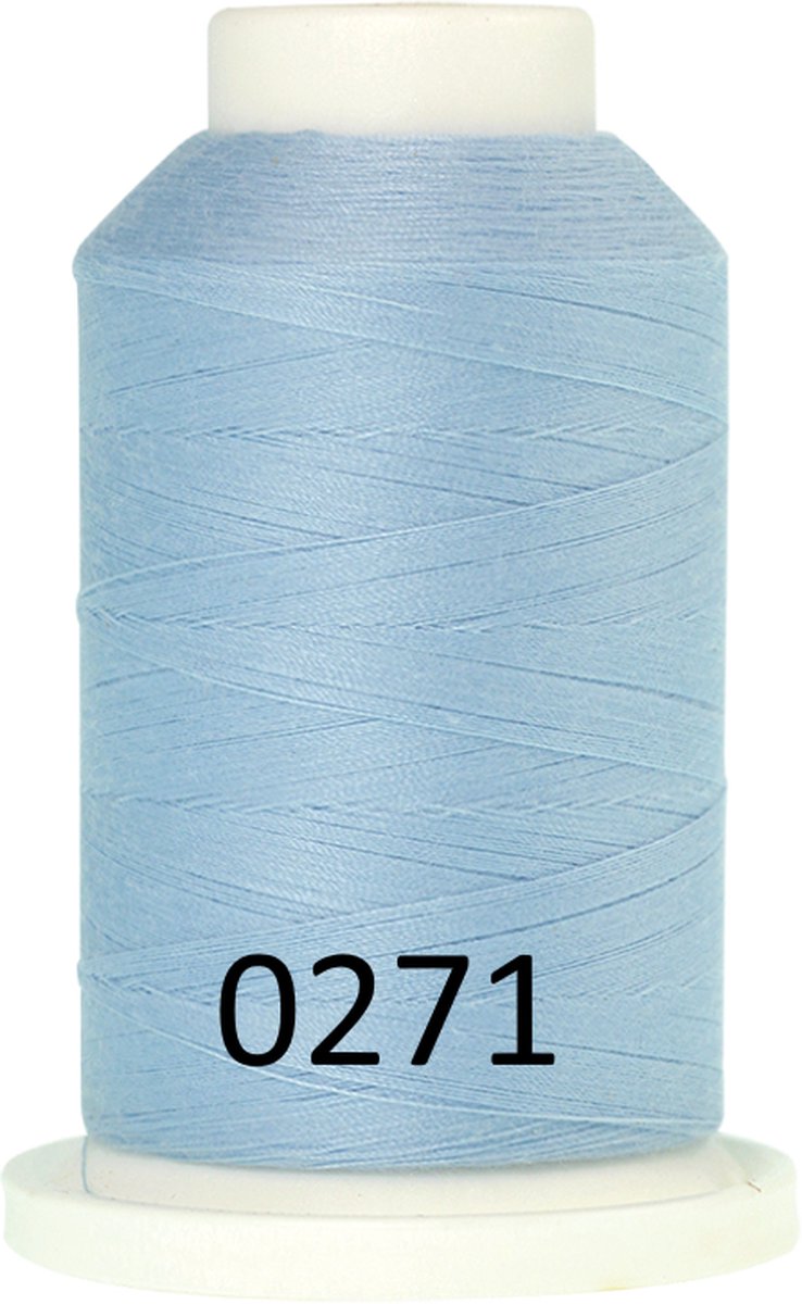 SERACOR lockgaren Mettler 1000m, per stuk, 0271-winterfrost, Babyblauw