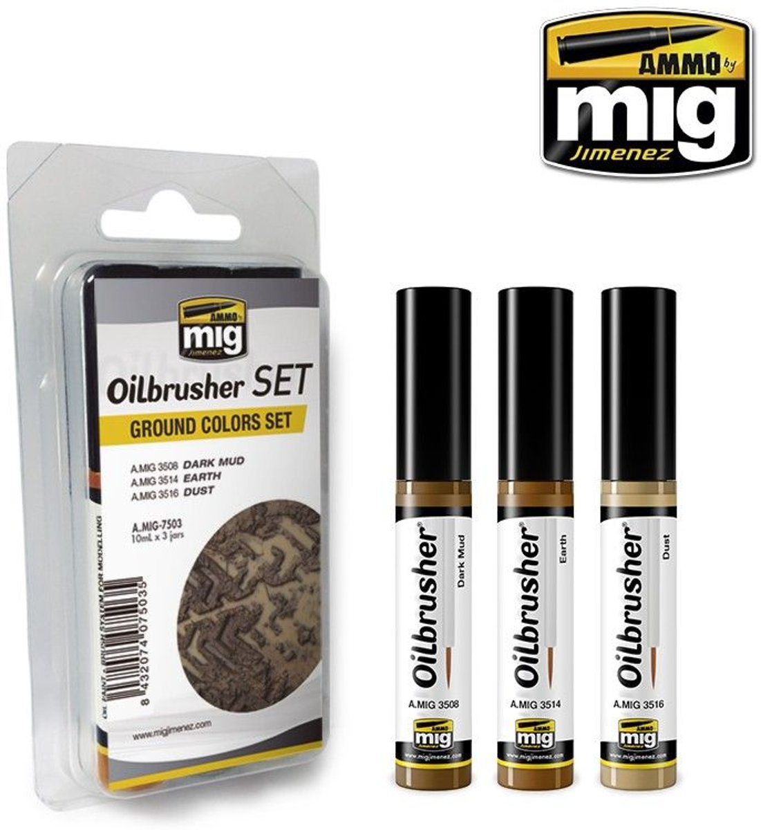 Mig - Oilbrusher Ground Colors Set 3 St. (Mig7503)