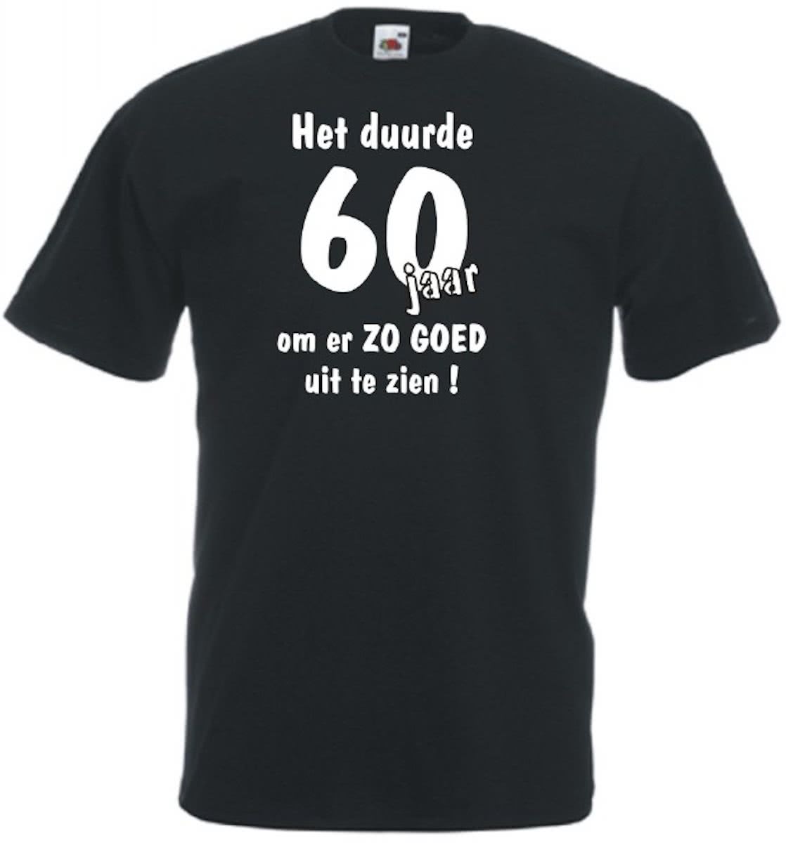 Mijncadeautje Unisex T-shirt zwart (maat L) Het duurde 60 jaar om er zo goed uit te zien