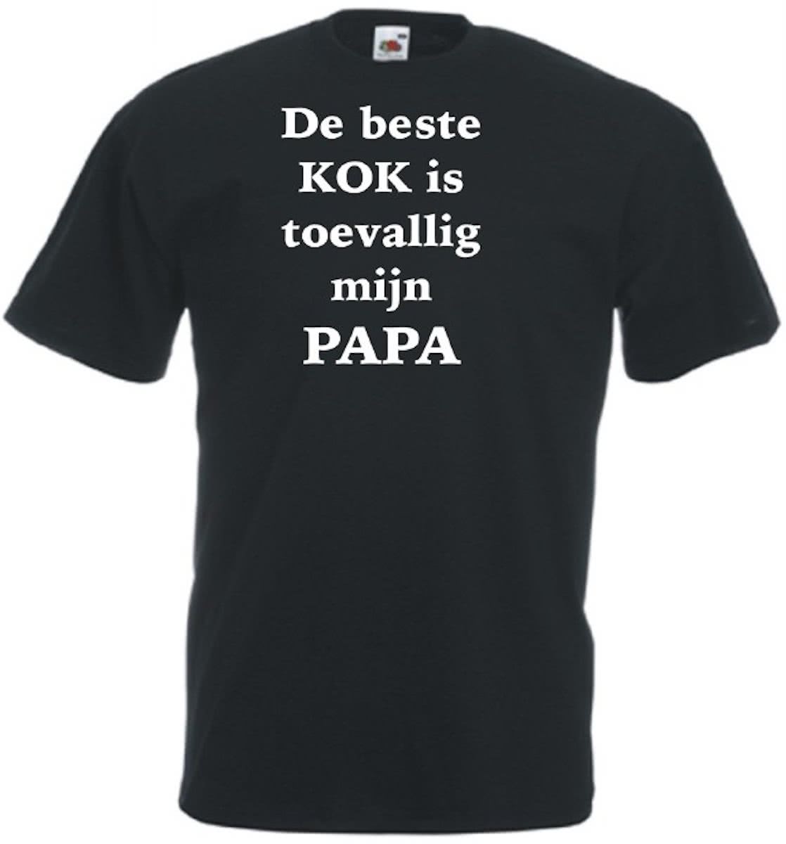 Mijncadeautje Unisex T-shirt zwart (maat M) De beste kok is toevallig mijn papa