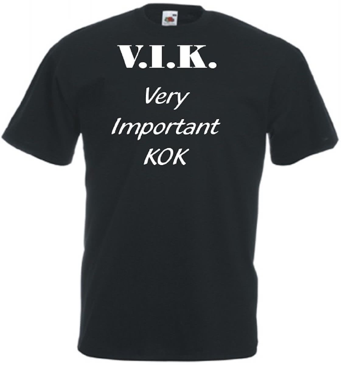 Mijncadeautje Unisex T-shirt zwart (maat XXL) V.I.K. Very Important Kok