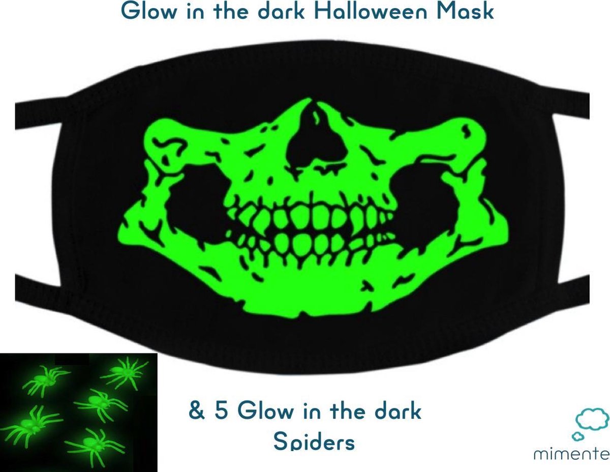 Glow in the dark Mondkapje - Halloween Masker - Halloween Mondkapje - Mondmasker Glow in the dark