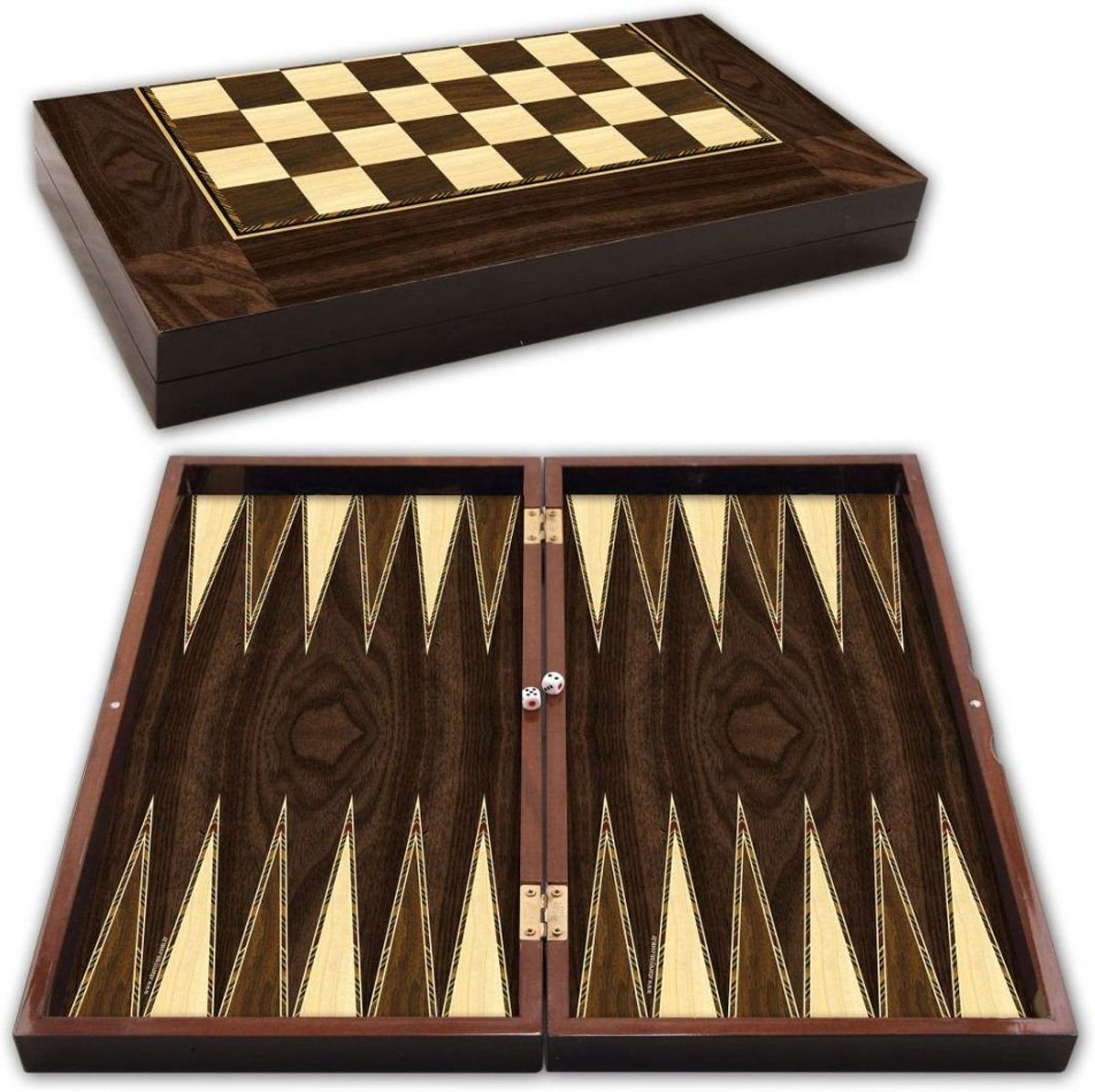 prachtige houten, polyester backgammon / tavla