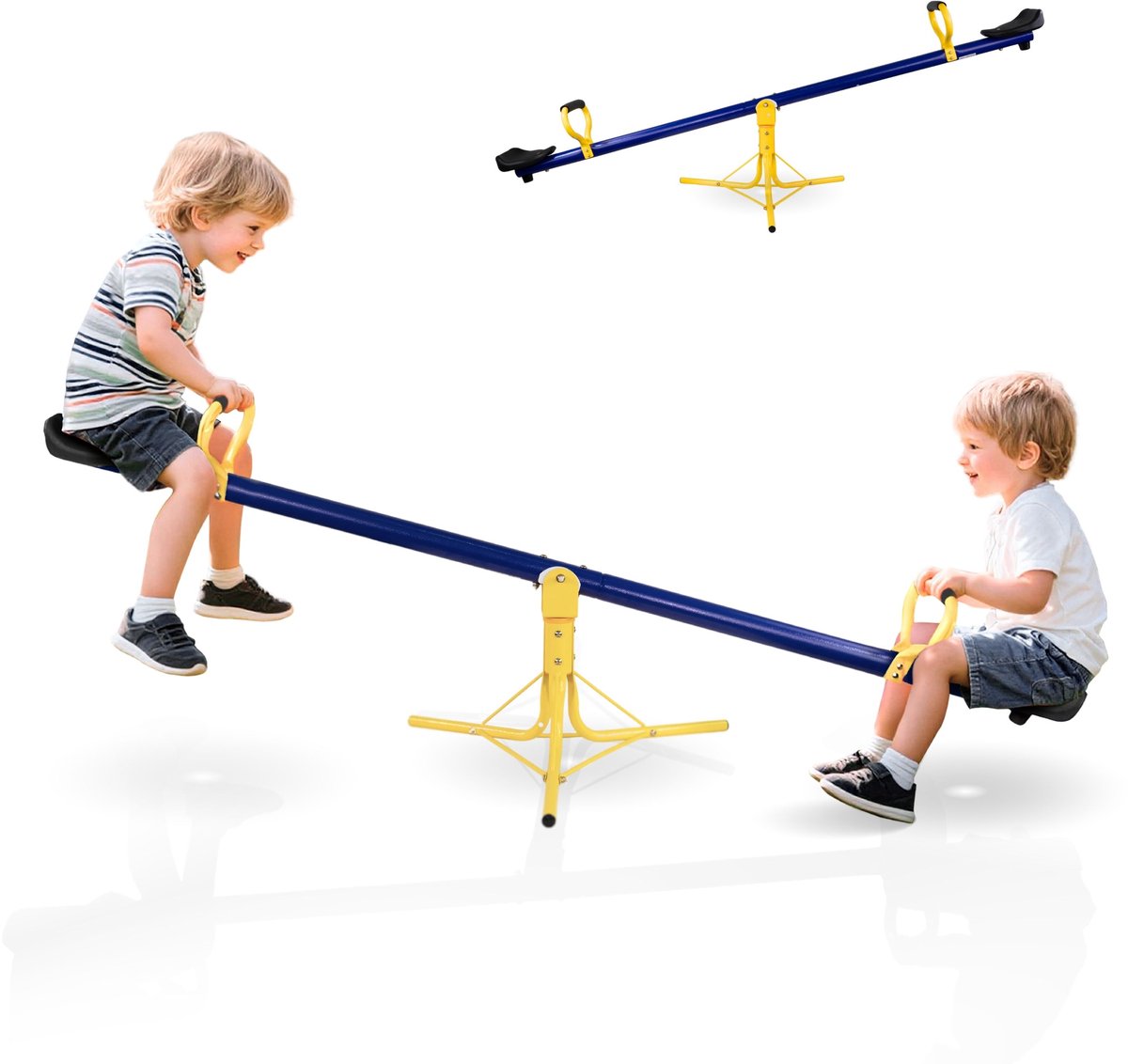 Mobiclinic Mobifun - Roterende  wap - Kinderschommelstoel - 360º draaibaar - 2 Zitplaatsen - 103.5 x 24 x 12 cm - Comfortabele grip - Veilig - Voor speeltuin, tuin en buiten