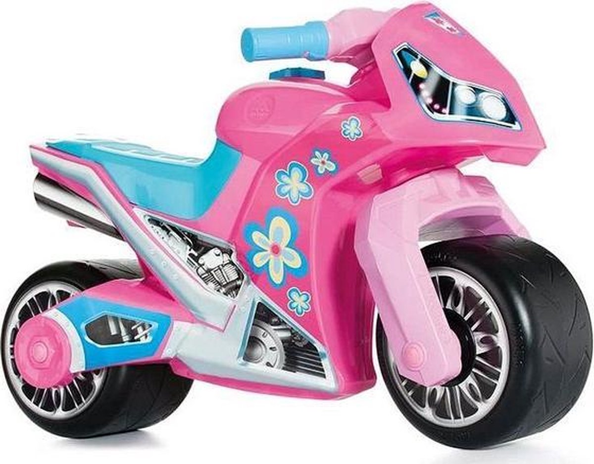 Stoere Roze loopmotor loopfiets meisjes !