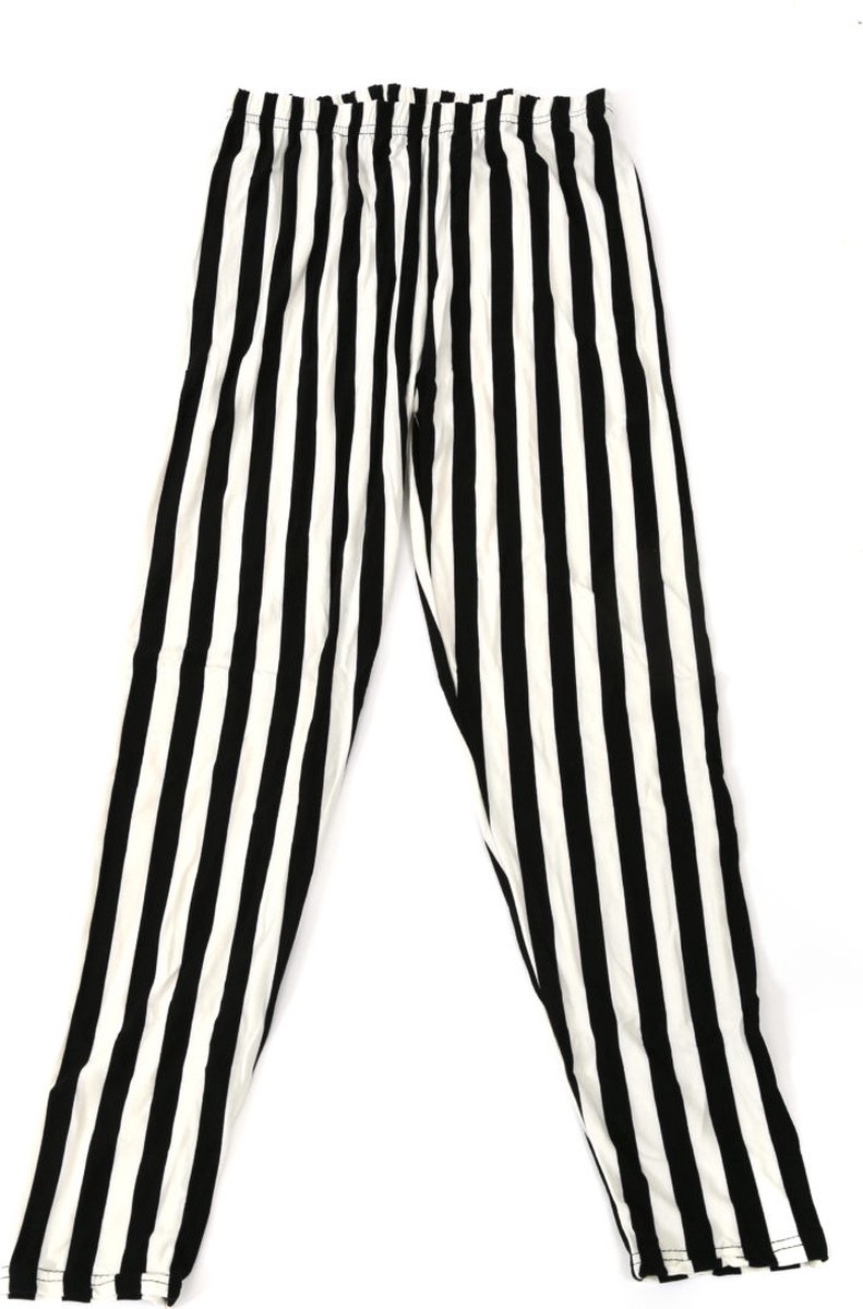 Legging zebra zwart-wit streep