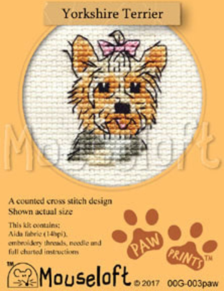 Mini Borduurpakketje Hond - Yorkshire Terrier - Mouseloft