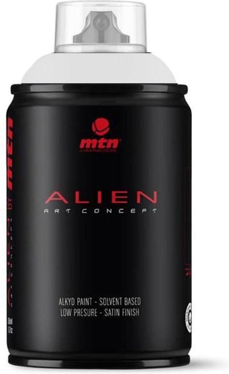 MTN Alien witte spuitverf 250ml lage druk en satijn afwerking- voor het preciezere spuitwerk