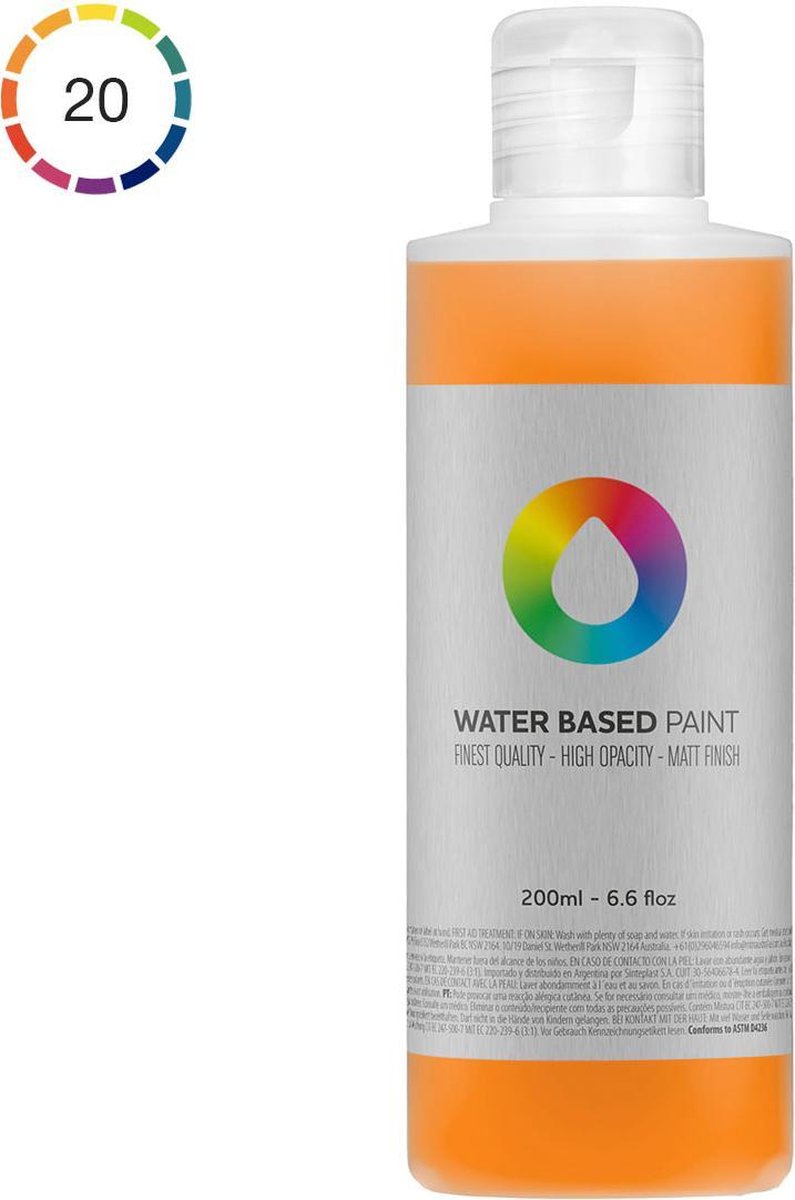 MTN Water Based Paint 200ml - Azo Orange Light