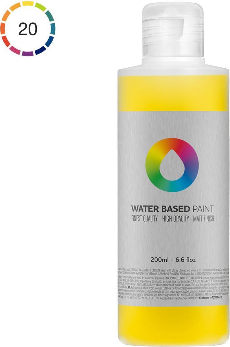 MTN Water Based Paint 200ml - Cadmium Yellow Medium