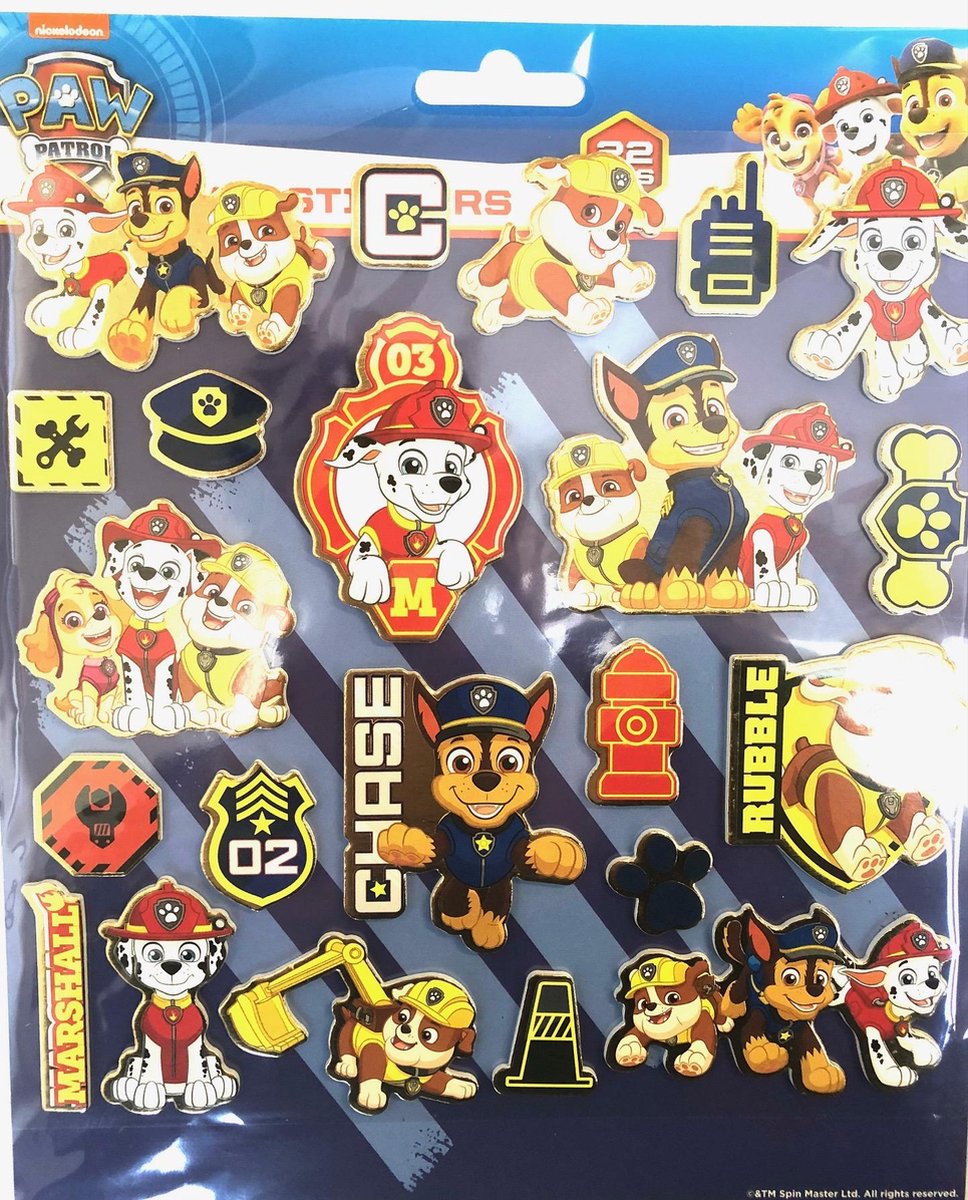 Nickelodeon PAW PATROL faom stickers met 22 stuks