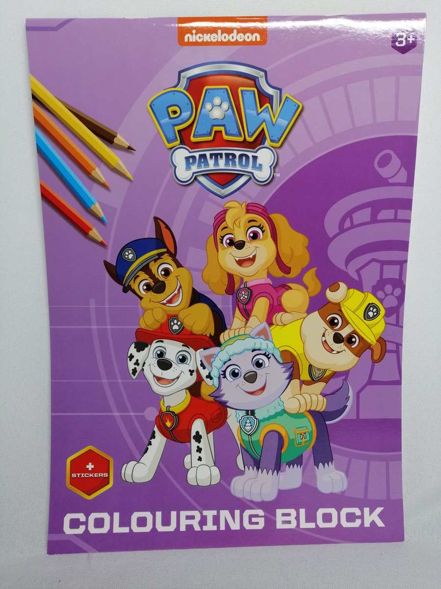 Paw Patrol -  kleurboek -  met stickers -  A4 - Paars - Kado Tip !! - Sint - Kerst