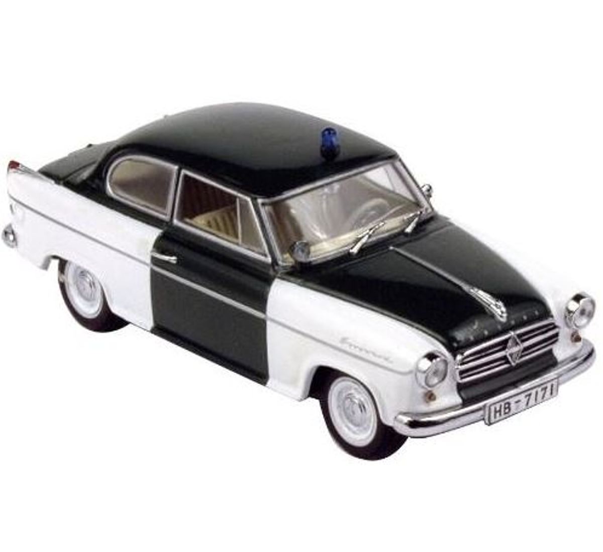 Borgward Isabella Police 1:43 Norev Groen / Wit 820030