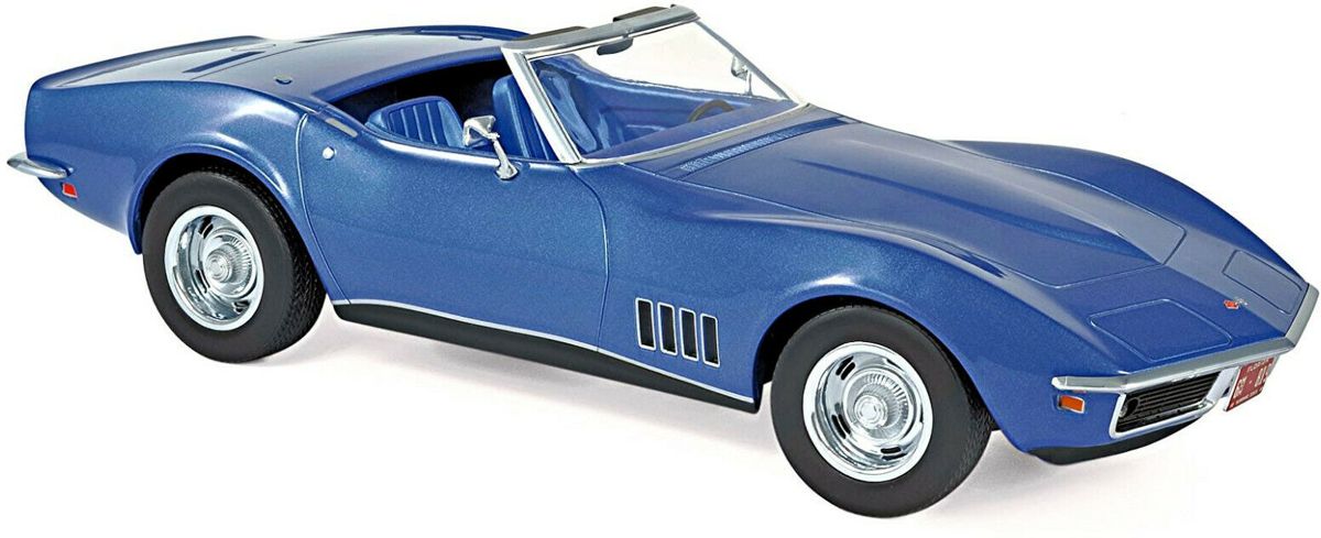 Chevrolet Corvette Convertible 1969 C3 Stingray Blauw 1:18 Norev