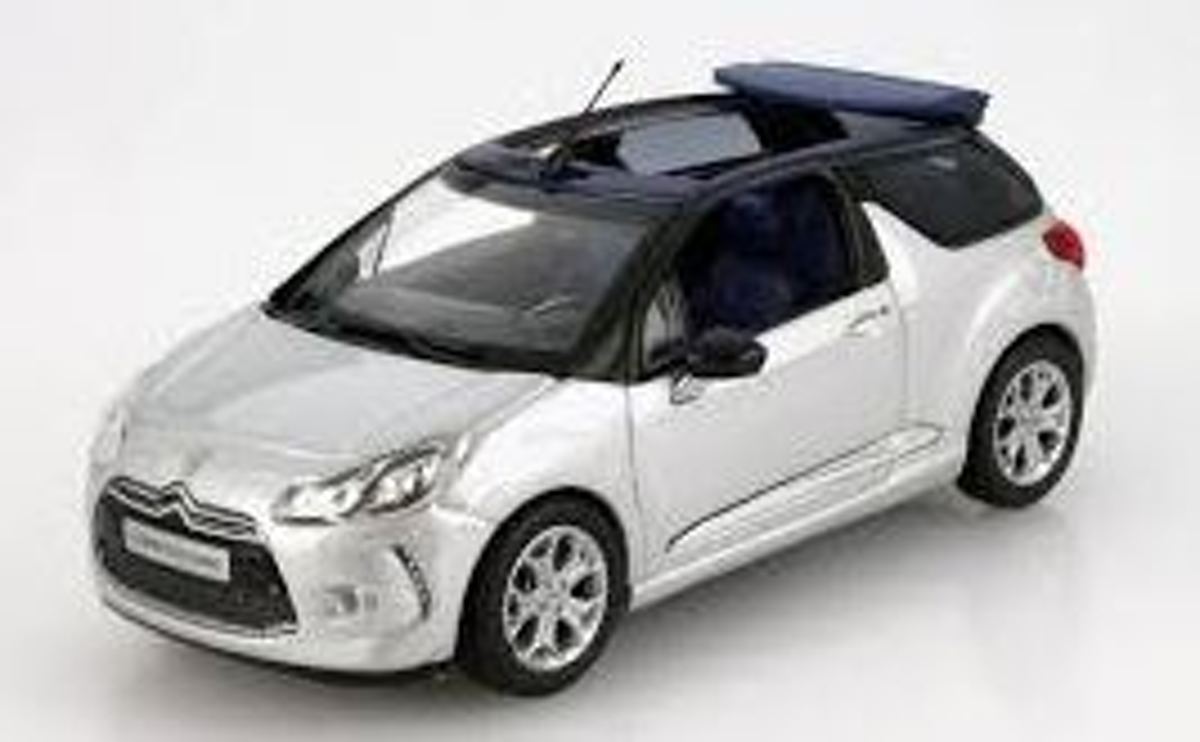 Citroen DS3 Cabrio 2013 1:43 Norev Zilver - Grijs / Blauw AMC019253