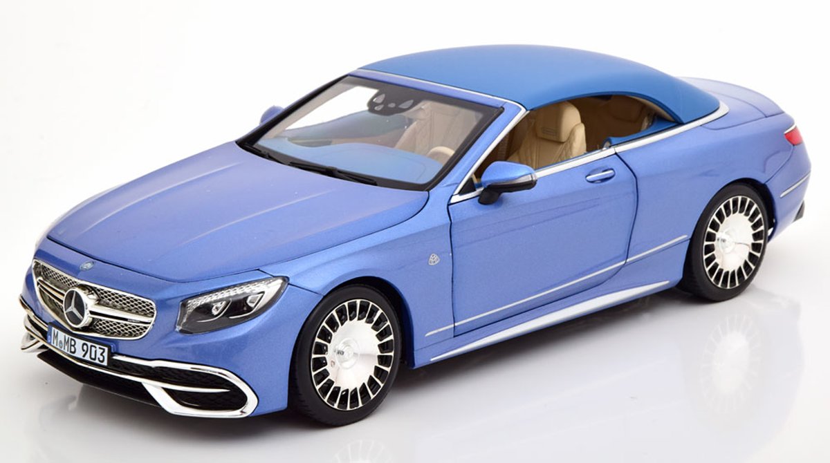 Mercedes-Benz Maybach S650 Cabriolet 2018 Blauw Metallic 1-18 Norev