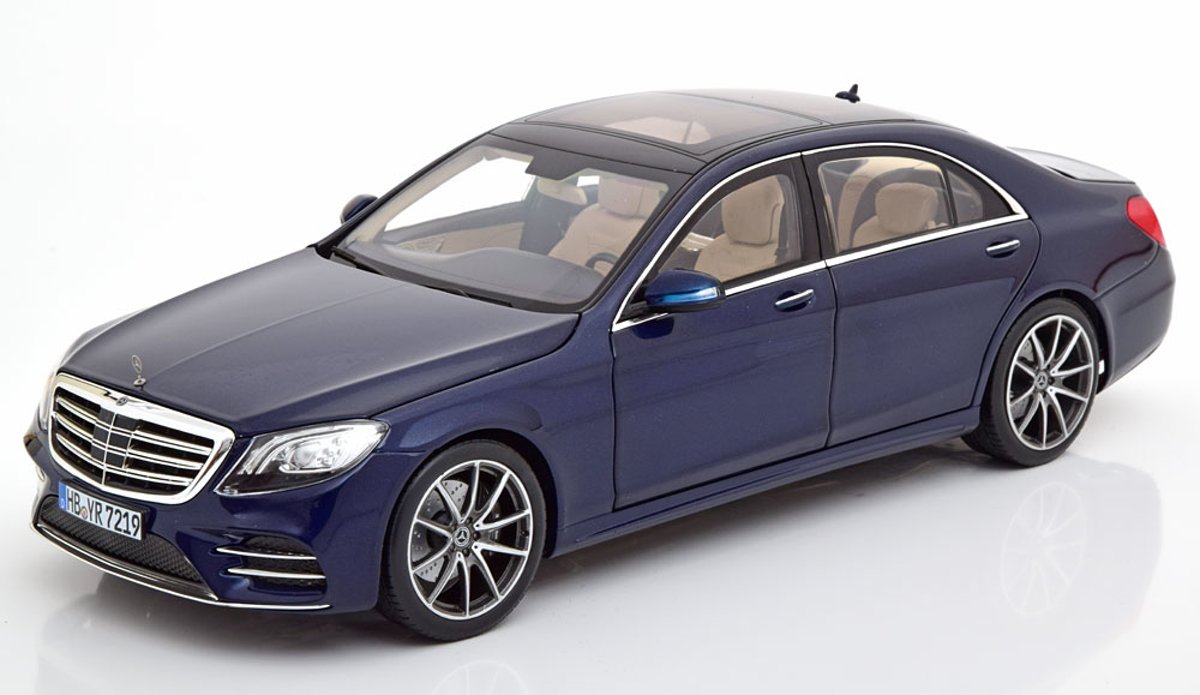 Mercedes-Benz S-Class AMG-Line 2018 1:18 Donkerblauw metallic Norev