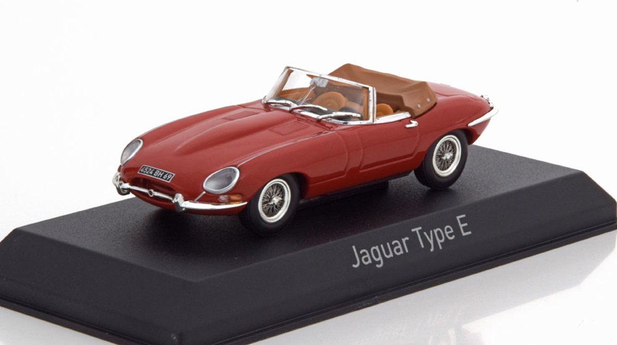 Norev - Jaguar E-Type Cabriolet 1961 - Carmen Red - Schaal 1:43