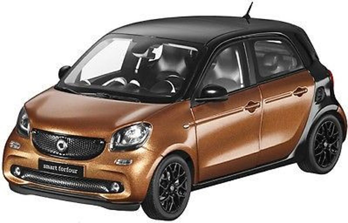 Norev Smart ForFour Coupé (453) 2014 Bruin/Zwart 1:18