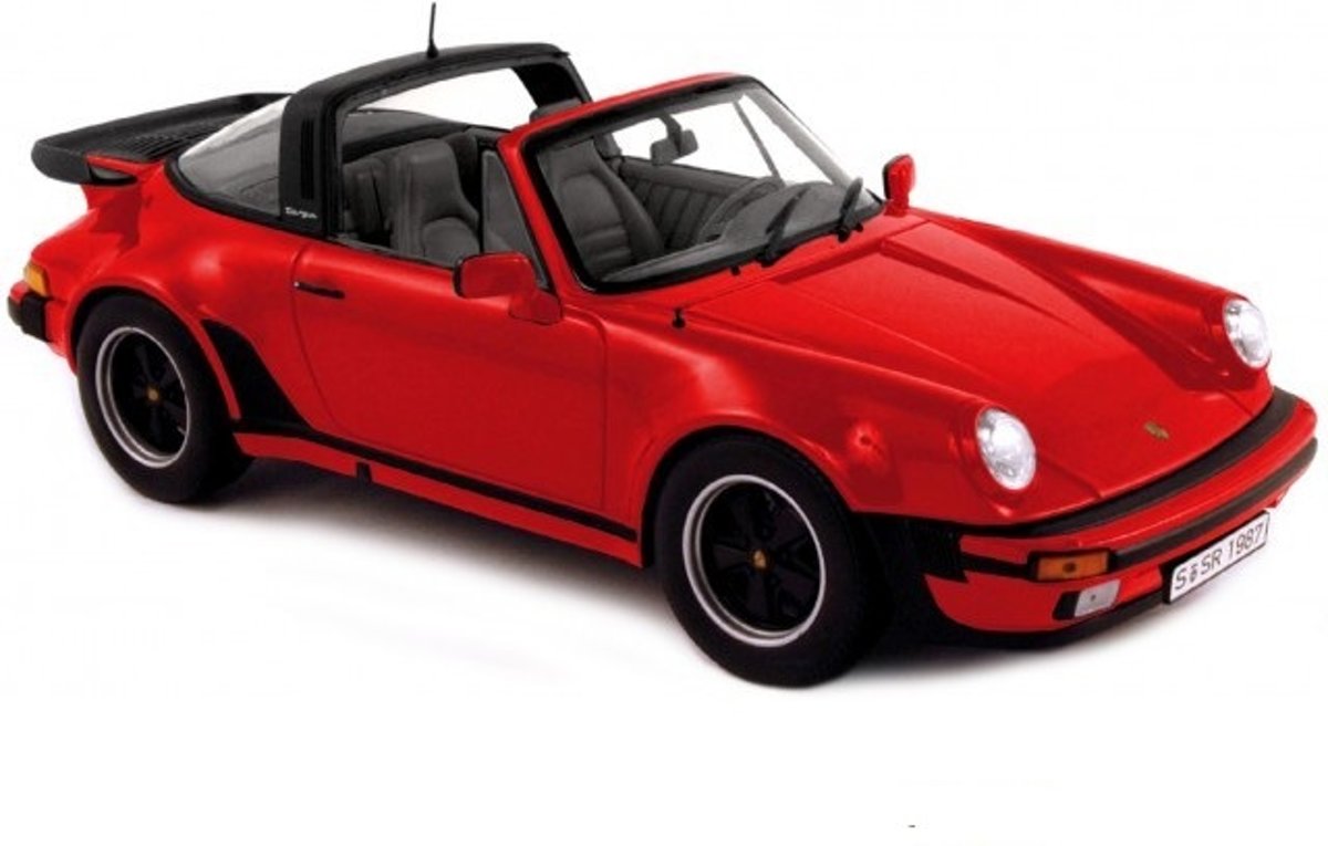 Porsche 911 3.3 Turbo Targa 1987 Rood 1-18 Norev