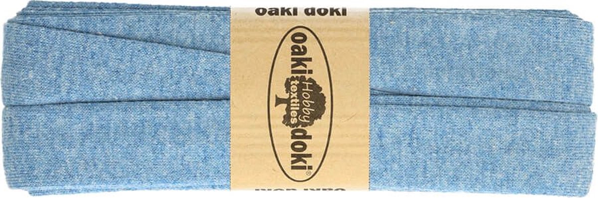 Oaki Doki Tricot de luxe Jersey Biaisband 20 mm, 3 meter, diverse kleuren - 060 blauw