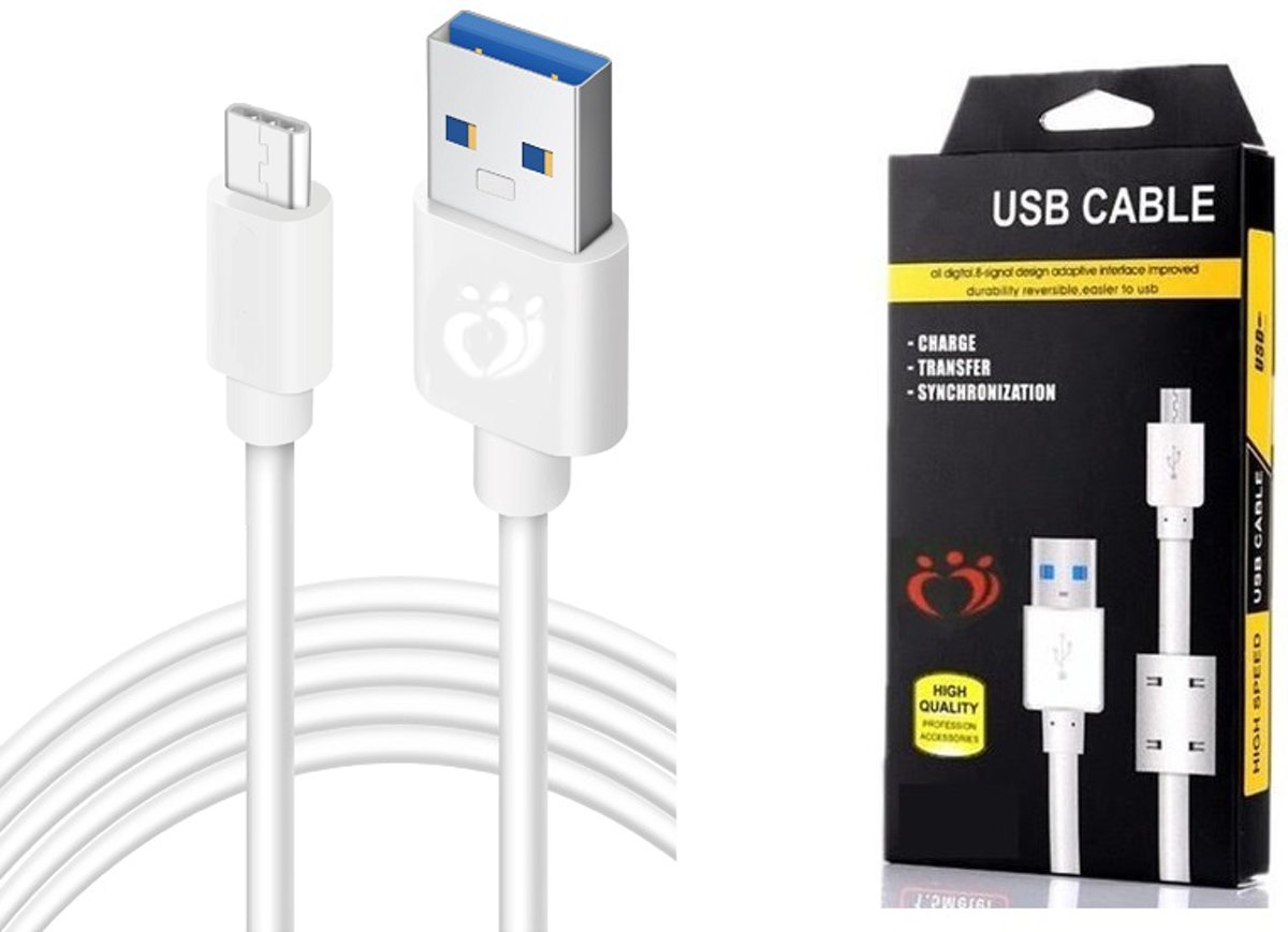 Olesit K102 Micro USB Kabel 3 Meter Fast Charge 2.1A High Speed Laadsnoer Oplaadkabel - Magnetische Ring Data Sync &