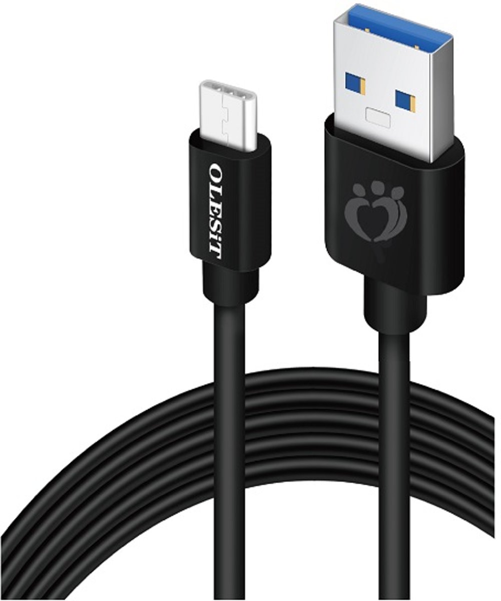 Olesit K107 Micro USB Kabel 1.5 Meter Fast Charge Lader 2.1A High Speed Laadsnoer Oplaadkabel - Zware Kwaliteit Kabel - Zwart