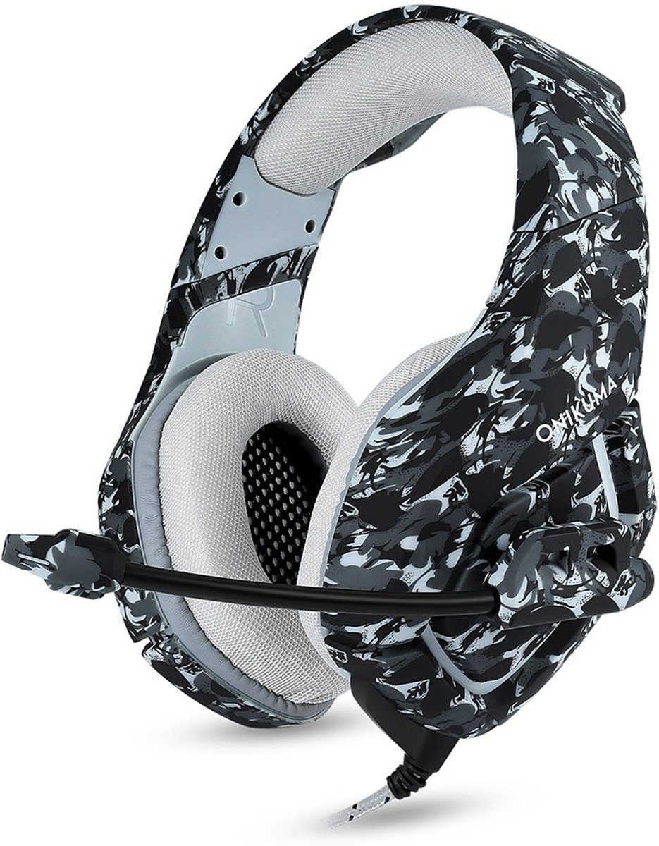 ONIKUMA  - Ultimate surround sound gaming - USB 7.1 - Hoofdtelefoon / Headset / Koptelefoon - Geschikt voor PS4 XBOX One PC - Grey Camo