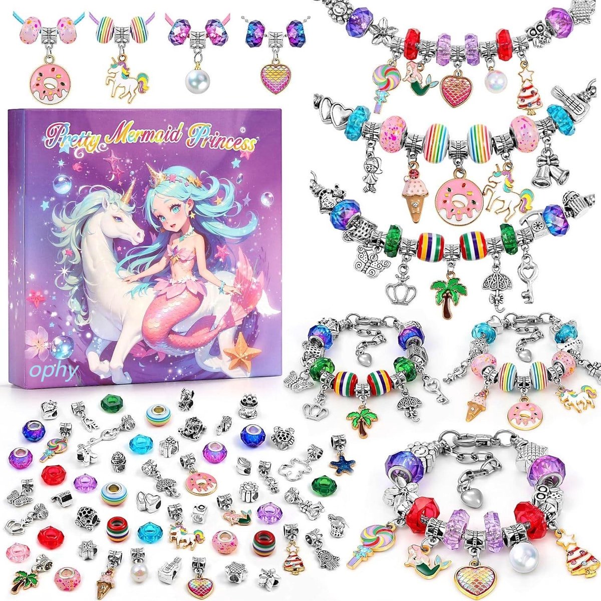 Sieradenset cadeaus voor meisjes - sieradenknutselen voor meisjes - Schoolinschrijving - Meisjes Knutselset Kinderen Maak je eigen armbanden Speelgoed Paascadeaus - Meisjescadeaus 5 6 7 8 9 10 11 12 13 jaar