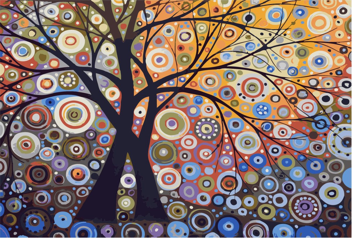 Paint by Number - Schilderen op Nummer - Artful trees - paintbynumber.eu