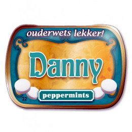 Blikje Mini Mints met je naam als merk - Naam Danny