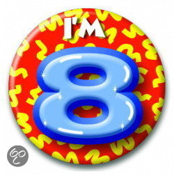 Button 8 jaar (55 mm)