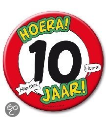 XL Button - 10 jaar (Doorsnee 10 cm)