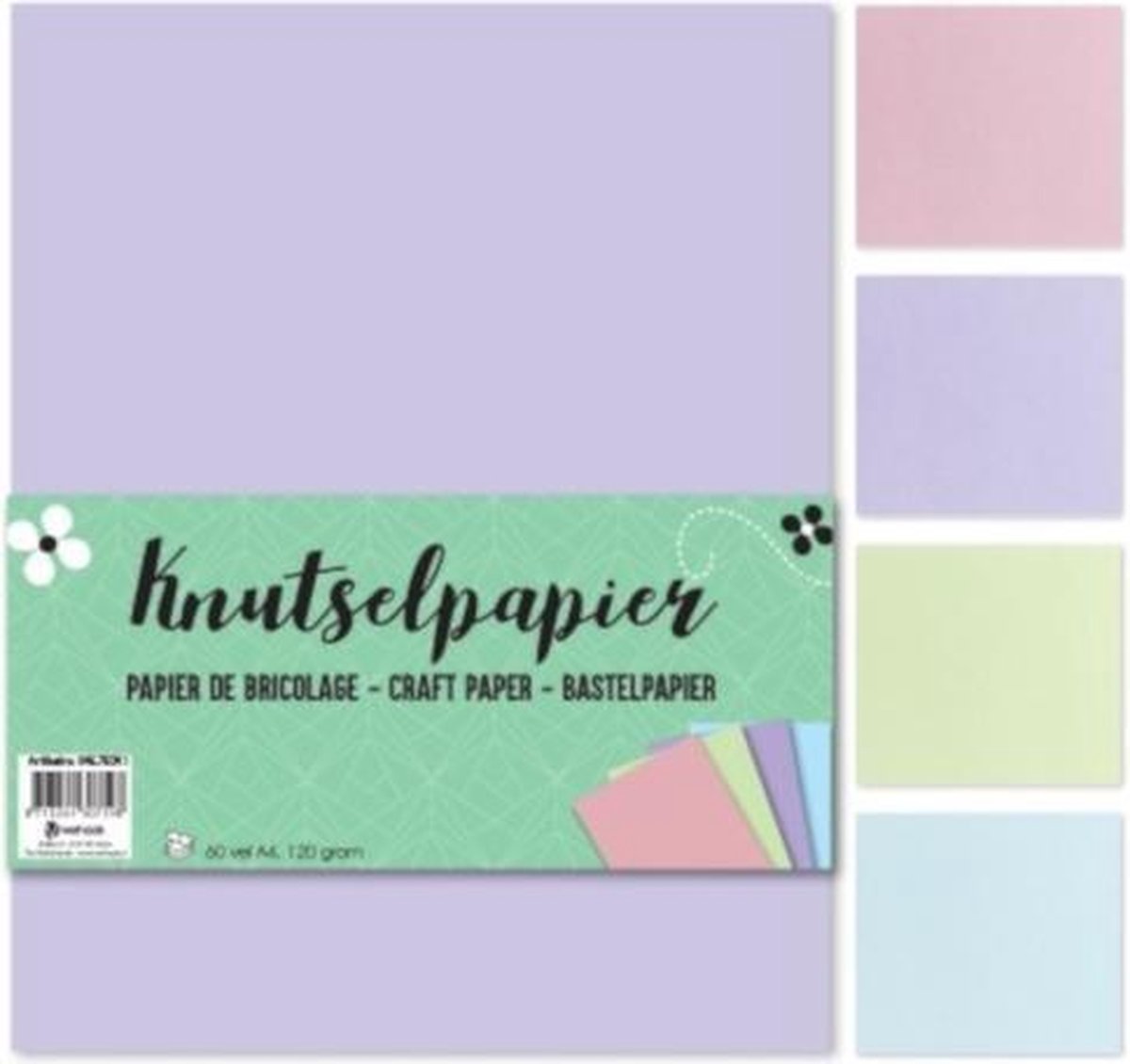 knutselpapier Pastel junior A4 papier 60 vellen