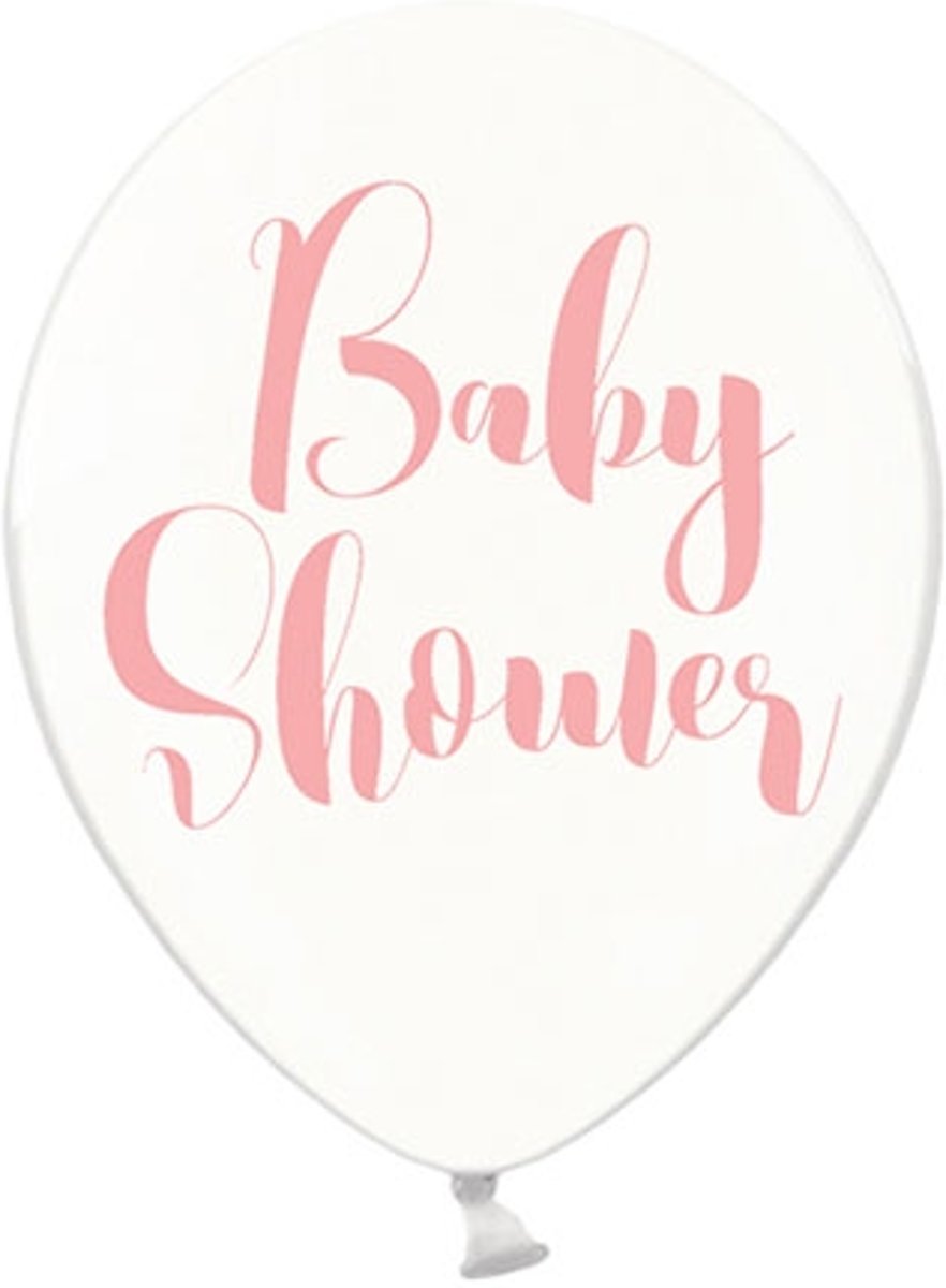 Ballonnen clear Babyshower roze 50 stuks