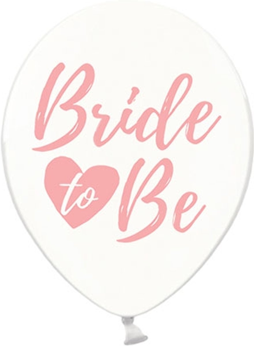 Ballonnen clear Bride To Be pink 50 stuks