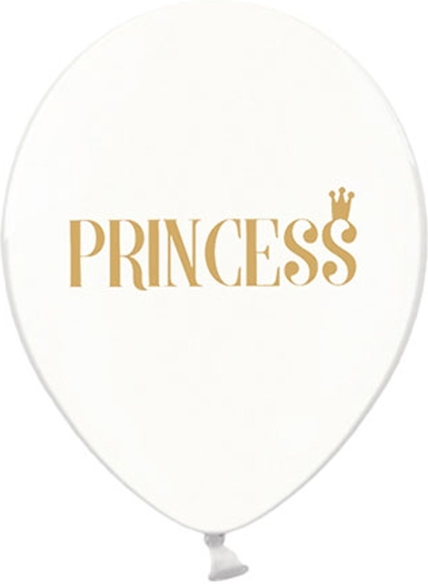 Ballonnen clear Princess goud 50 stuks